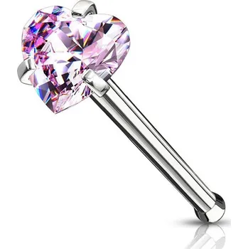 Piercing Piercing do nosu srdíčko (růžová)