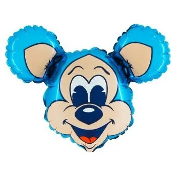 Balónek MINI Myšák modrý 14"/35cm fóliový balónek nafukovací