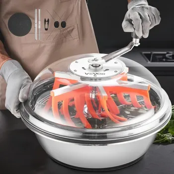 VEVOR zastřihovač listů do misky, ruční zastřihovač pupenů 420 mm, s ostrými čepelemi z nerezové oceli, vizuální řezání, hydroponický řezací stroj na mokré i suché plody, kroucený rotační řez pro rostliny, listy, pupeny, květy