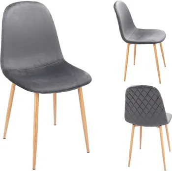 Jídelní židle Čalouněná velurová židle VIGO šedá