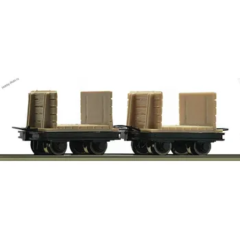 Vozíky pro polní dráhy plošinové s čely H0e 2ks - Roco 34604