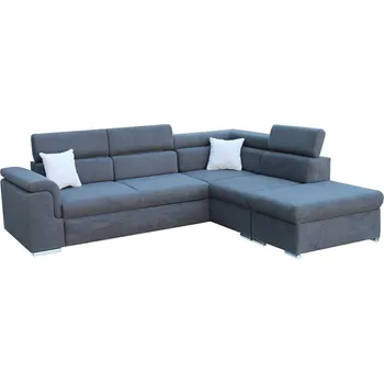 Sedací souprava BORGO Levá - sedací souprava látka CELÁ tmavě šedá CURIO 97/ polštářky CURIO 80 světle šedá - kolekce "E" (FE) (3BALÍKY) (K250-Z) NOVÁ LÁTKA