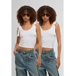 Ladies Tied Basic Jersey Top 2-Pack - white/white 5XL
