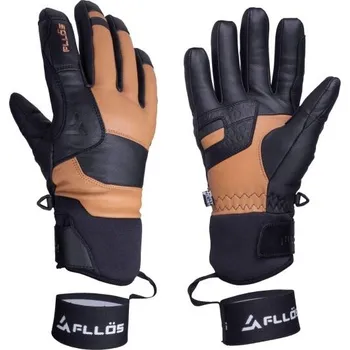 Rukavice Lyžařské unisex rukavice FLLÖS GIUSTO XL Černá, Hnědá