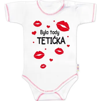 Kojenecký body Body krátký rukáv s vtipným textem Baby Nellys, Byla tady tetička Velikost: 86 (12-18m)