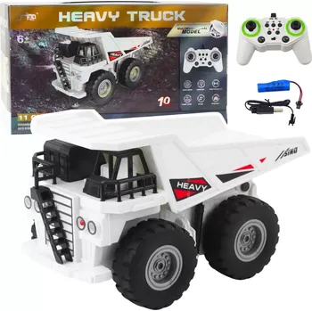 RC model auta Rc sklápěč HEAVY TRUCK 1:24 bílý se světly a zvuky