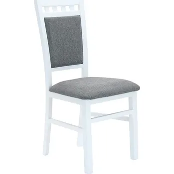 Jídelní židle DENIS new (LOTOS) -Jídelní židle - dřevo bukové moření BÍLÁ/ látka ŠEDÁ SS21, kolekce "FN" (K150)NOVÁ LÁTKA