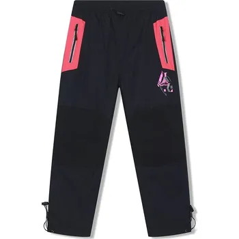 Dětská móda Dívčí zateplené šusťákové kalhoty černo růžové DK8502 Velikost: 122, Barva: Černá/ růžová