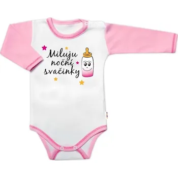 Body dl. rukáv s vtip. textem Baby Nellys, Miluju noční svačinky, holka Velikost: 86 (12-18m)
