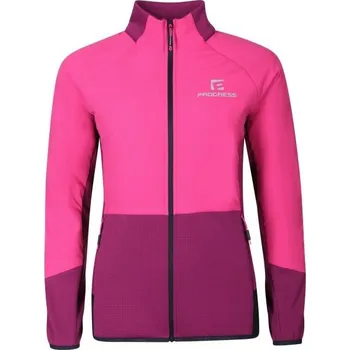 Dámská mikina Dámská hybridní mikina s merinem PROGRESS ERIKA HYBRID MIDLAYER XL Růžová, Vínová, Stříbrná