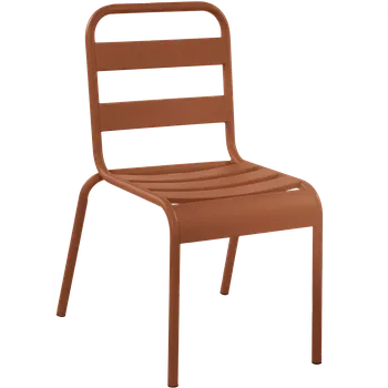 Jídelní židle FOLONICCA 01, kovová židle do exteriéru i interiéru, oranžová