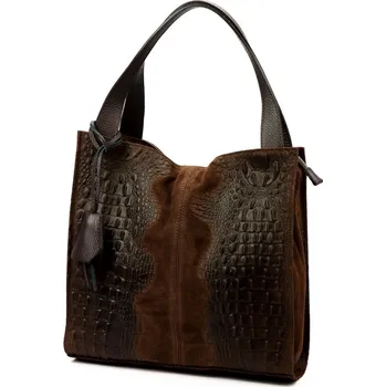 Kabelka Dámská kabelka Luka 26-010 CROCO tmavě hnědá + doprava zdarma