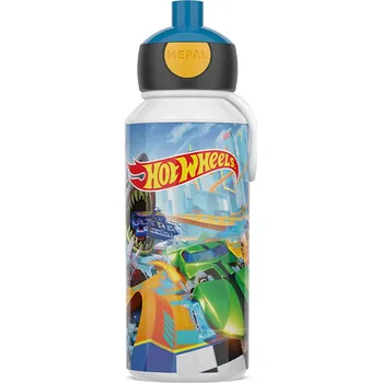 Láhev MEPAL CAMPUS – láhev na pití Pop-up Hot Wheels 0,4 l modrá – plastová láhev