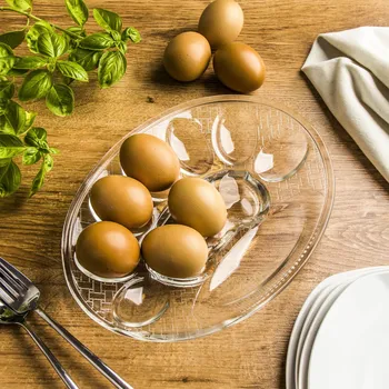 Talíř Skleněný talíř na vajíčka JASŁO STANDARDNÍ 25,5&nbsp;cm