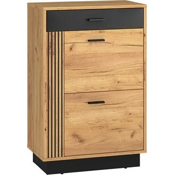 Komoda VANESSA TRENDY 04 - Komoda 1S2K ,lamino dub craft zlatý/ černá (ML) (Vasco03=1BALÍK) (K150) NOVINKA