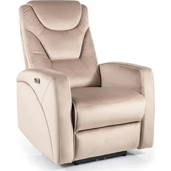 Křeslo KERBIN - relaxační křeslo elektrické - látka Tmavě Béžová -Bluvel 40, Nosnost 150kg (S) (KRONOSVCBE) (K150)