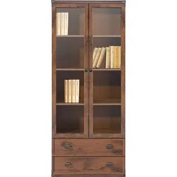 Knihovna INDIANA II NEW - Vitrína JWIT 2W2S/80, lamino dub sutter (MONTANA 015 JWIT 2D2S/80 - 4 BALÍKY )(UG) (K150) NOVINKA