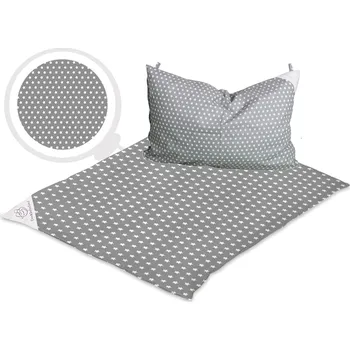 Dětská deka Eva Kiedroňová SET 4v1 - Přikrývka - Šedý s bílými hvězdičkami + Zdarma webinář - Mít peřinku není všechno