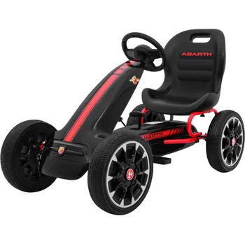 Dětské šlapadlo ABARTH šlapací motokára pro děti černá + EVA kola + ruční brzda + volnoběh