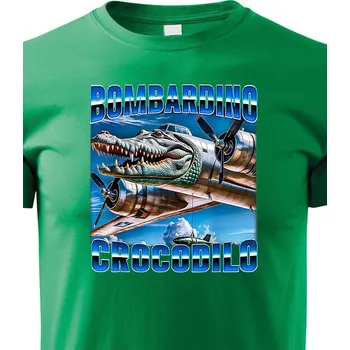 Chlapecké tričko Dětské tričko Bombardino Crocodilo, Barva Zelená, Velikost 110 cm/4 roky, Canvas Dětské tričko Bezvatriko.cz 3032