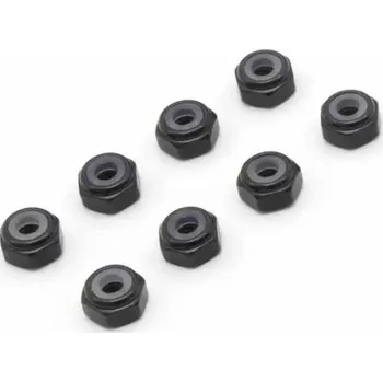 RC model Mini-Z M2 Nyloc Alu Wheel Nut Black (8 ks)
