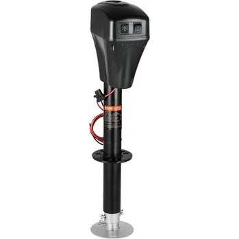 zvedák Elektrický zvedák pro přívěsy VEVOR, 5000 liber, těžký elektrický zvedák pro obytné vozy s 2cestným konektorem, ruční klikou a krytem zvedáku odolným proti povětrnostním vlivům, zdvih 10"-28,3", pro obytné vozy, přívěsy a karavany, černý