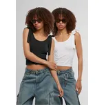 Ladies Tied Basic Jersey Top 2-Pack - black/white 4XL