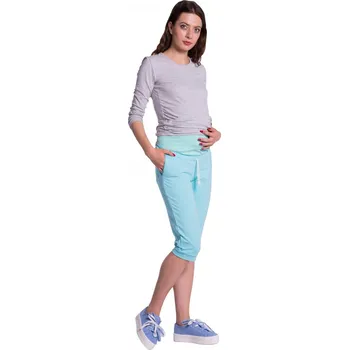 Be MaaMaa Moderní těhotenské 3/4 kalhoty s kapsami - mátové Velikost oblečení: S (36)