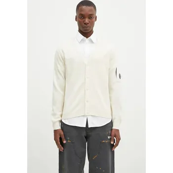 Dámský svetr Vlněný svetr C.P. Company Knitwear Cardigan In Re-Wool, L, béžová, 01X