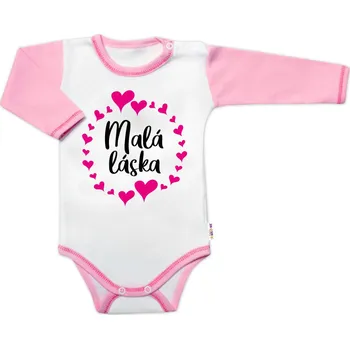 Body dl. rukáv s vtip. textem Baby Nellys, Malá láska, holka Velikost: 80 (9-12m)