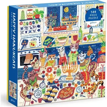 Puzzle Čtvercové puzzle Happy Hanukcats 500 dílků