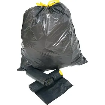 Pytle na odpadky Sáček 600 x 800, zatahovací, černý, ldpe GBAG/22130/RL