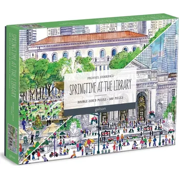 Puzzle GALISON Oboustranné Michael Storrings: Jaro v knihovně 500 dílků