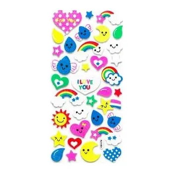 samolepka FANDY Samolepky pěnové glitterové 21 duha