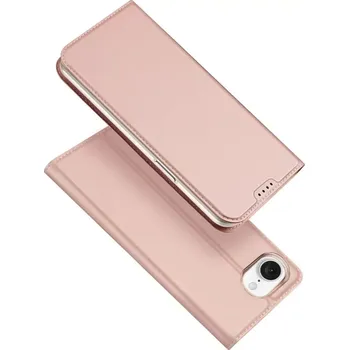 Pouzdro na mobilní telefon Flipové Dux Ducis Skin Pro pouzdro Apple iPhone 16e - růžové (Elegantní flip pouzdro Dux Ducis Skin Pro pro Apple iPhone 16e - růžové, z eko kůže s funkcí stojánku)