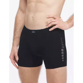 Pánské oblečení GINA pánské boxerky delší nohavička, šité, s potiskem 74176P černá mrkvová 62/64