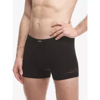 Pánské oblečení GINA pánské boxerky kratší nohavička, šité, s potiskem 73134P černá červená 54/56