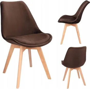Jídelní židle Čalouněná velurová hnědá židle BARI