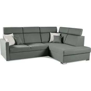 Sedací souprava SANTORINI XL - PRAVÁ rohová sedací souprava - látka tm. šedá WIND 89 / polštářky WIND 84 sv. šedá (SLIM XL) kolekce "MP" (K250) NOVINKA