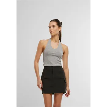 Ladies Basic Neckholder Jersey Top - heathergrey XS