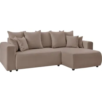 Pohovka Bobochic Paris Hnědá bouclé rohová rozkládací pohovka Envy 282 cm, levá/pravá