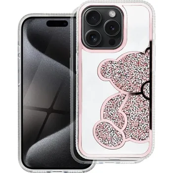 Pouzdro na mobilní telefon Zadní kryt TEDDY BEAR Case pro Apple iPhone 15 Pro Max, růžová
