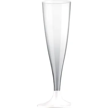 Party nádobí Santex Šampusky z omyvatelného plastu - bílé 10 ks