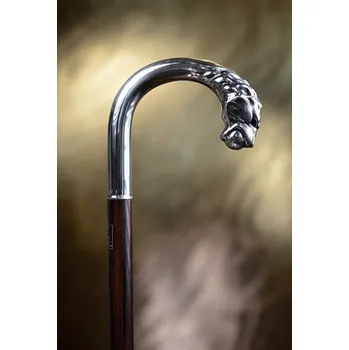 Vycházková hůl luxusní Fayet lion - POSTŘÍBŘENÁ