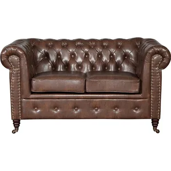 Pohovka 2-místná pohovka s funkcí spaní Chesterfield Oxford - Meble Ropez margarita 20, cvoky v barvě starého zlata, kolečka 148x72 cm