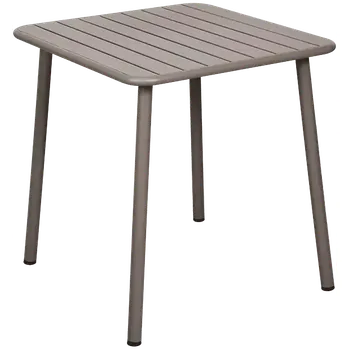 Zahradní stůl PIOMBINO 70x70, kovový stůl do exteriéru i interiéru, 700x700x750, taupe