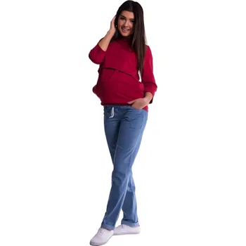 Be MaaMaa Těhotenské kalhoty - světlý jeans Velikost oblečení: XL (42)