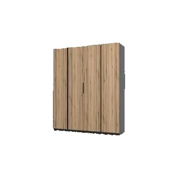 Pohovka KAMARO 4D - skříň čtyřdvéřová - černá/dub pobřežní (KAJA BL/EV 4F) "LP" (K150-Z) NOVINKA