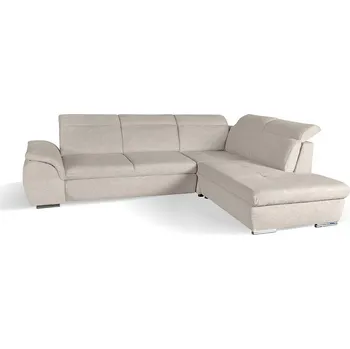 Sedací souprava AMIGO-PRAVÁ rohová sedací souprava , látka hnědá WIND 11,bílé prošití (ARIZONA )kolekce "MP"***VÝPRODEJ