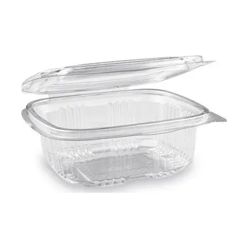 Jednorázové nádobí Miska s víčkem hranatá průhledná 375 ml, pe WMX/77603/PAK